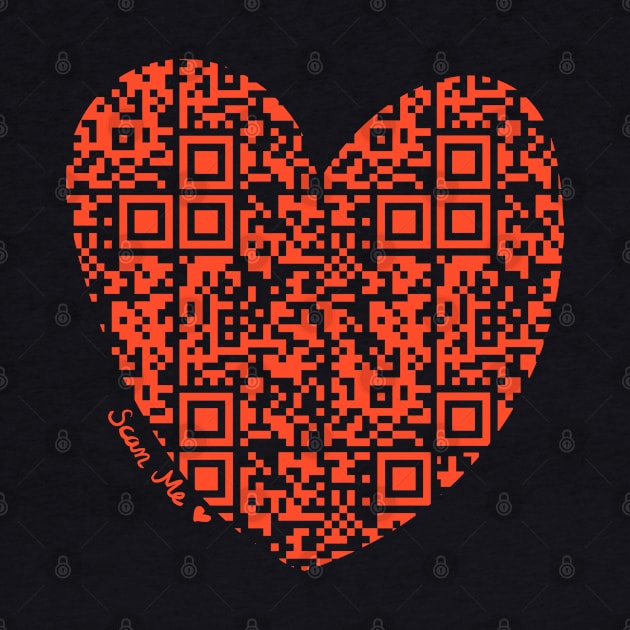 Red Rick Astley Rickroll QR Code Heart Art by VictoriaLehnard